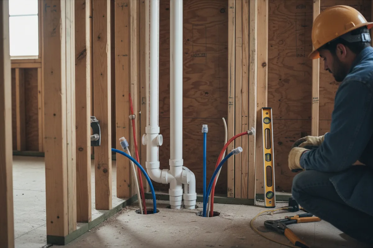 Drain and supply rough-in during Leak Detection in Allenwood